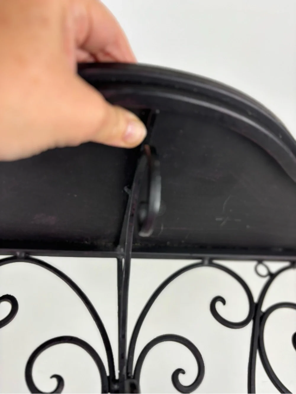 Large Metal Ornate Filigree Wall Shelf/Black Finish